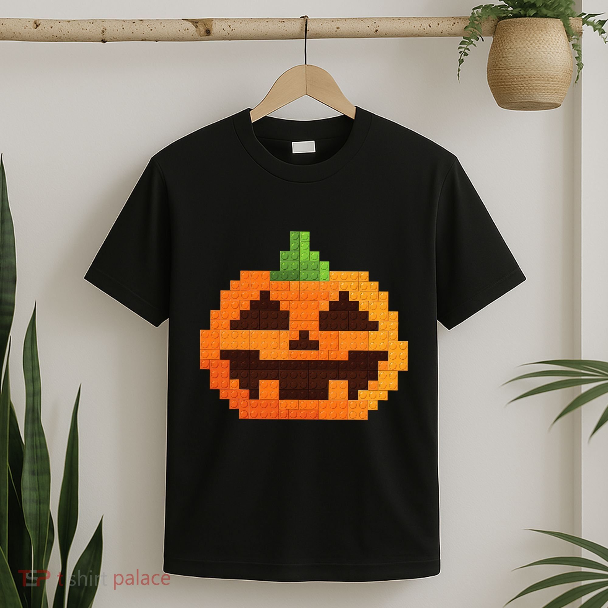 Halloween Master Builder Pumpkin Building Blocks Bricks T-Shirt