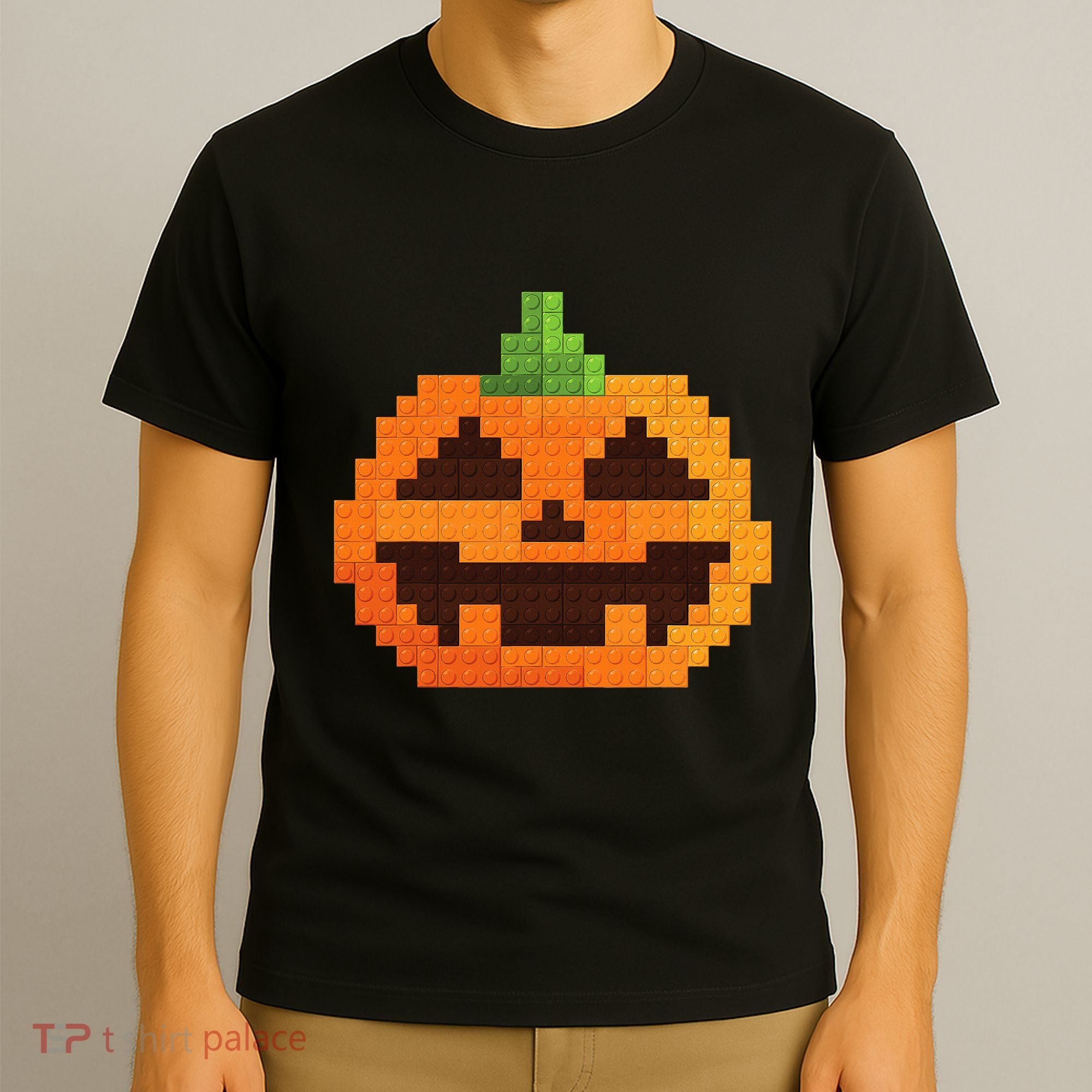 Halloween Master Builder Pumpkin Building Blocks Bricks T-Shirt