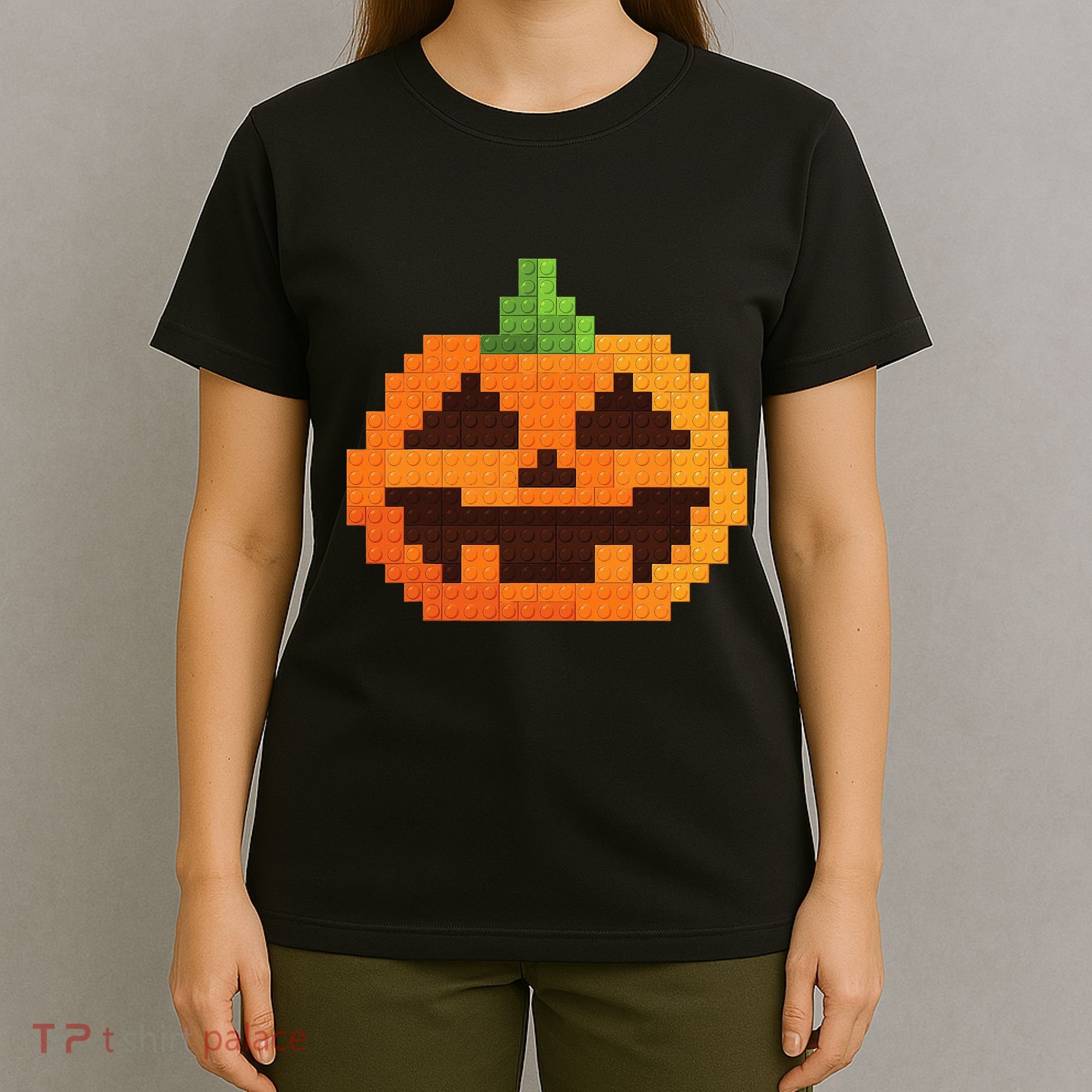 Halloween Master Builder Pumpkin Building Blocks Bricks T-Shirt