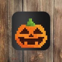 Halloween Master Builder Pumpkin Building Blocks Bricks Coaster thumb 0