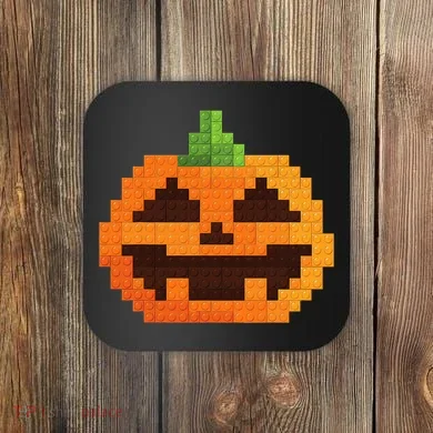 Halloween Master Builder Pumpkin Building Blocks Bricks Coaster