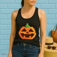 Halloween Master Builder Pumpkin Building Blocks Bricks Women's Tank Top thumb 2