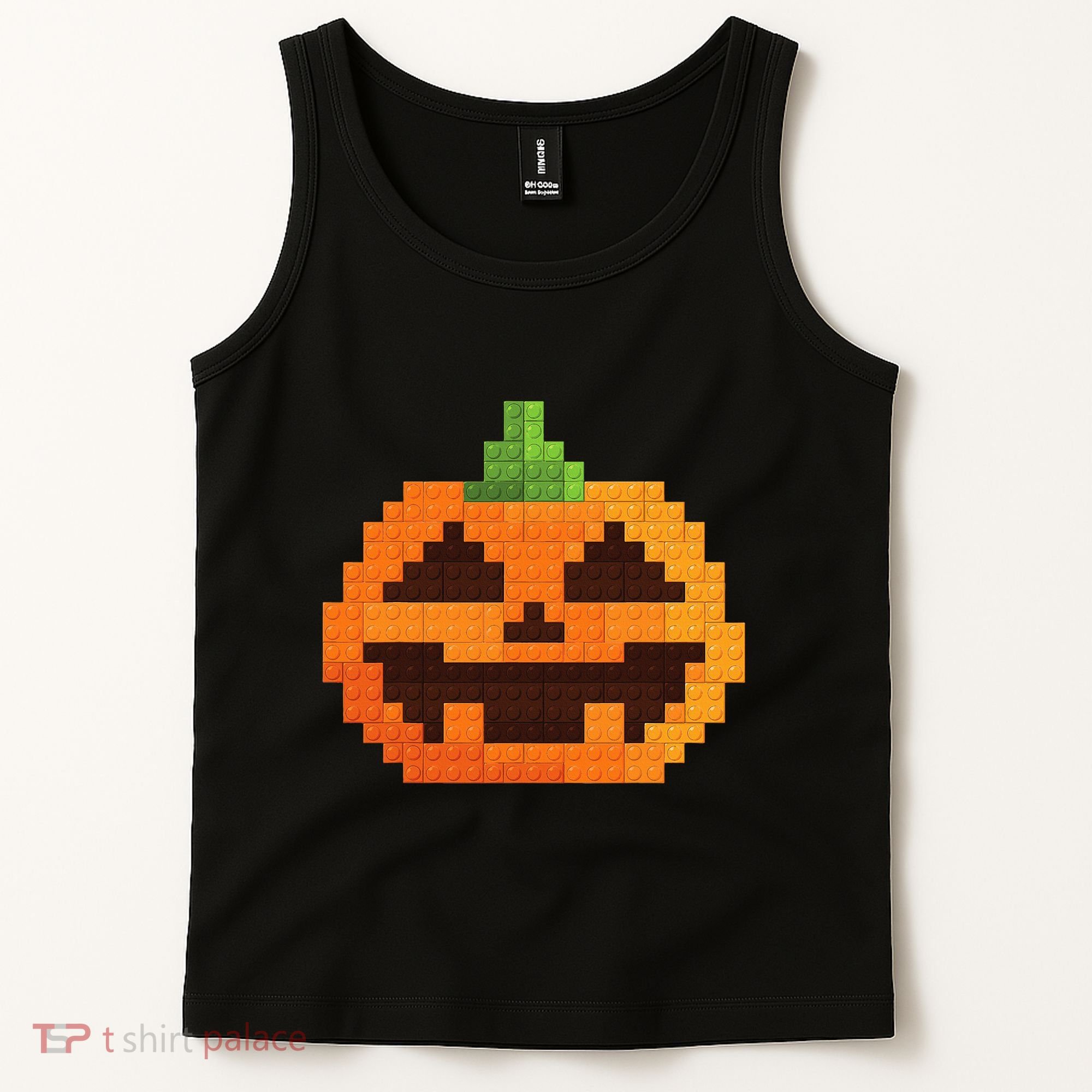 Halloween Master Builder Pumpkin Building Blocks Bricks Tank Top