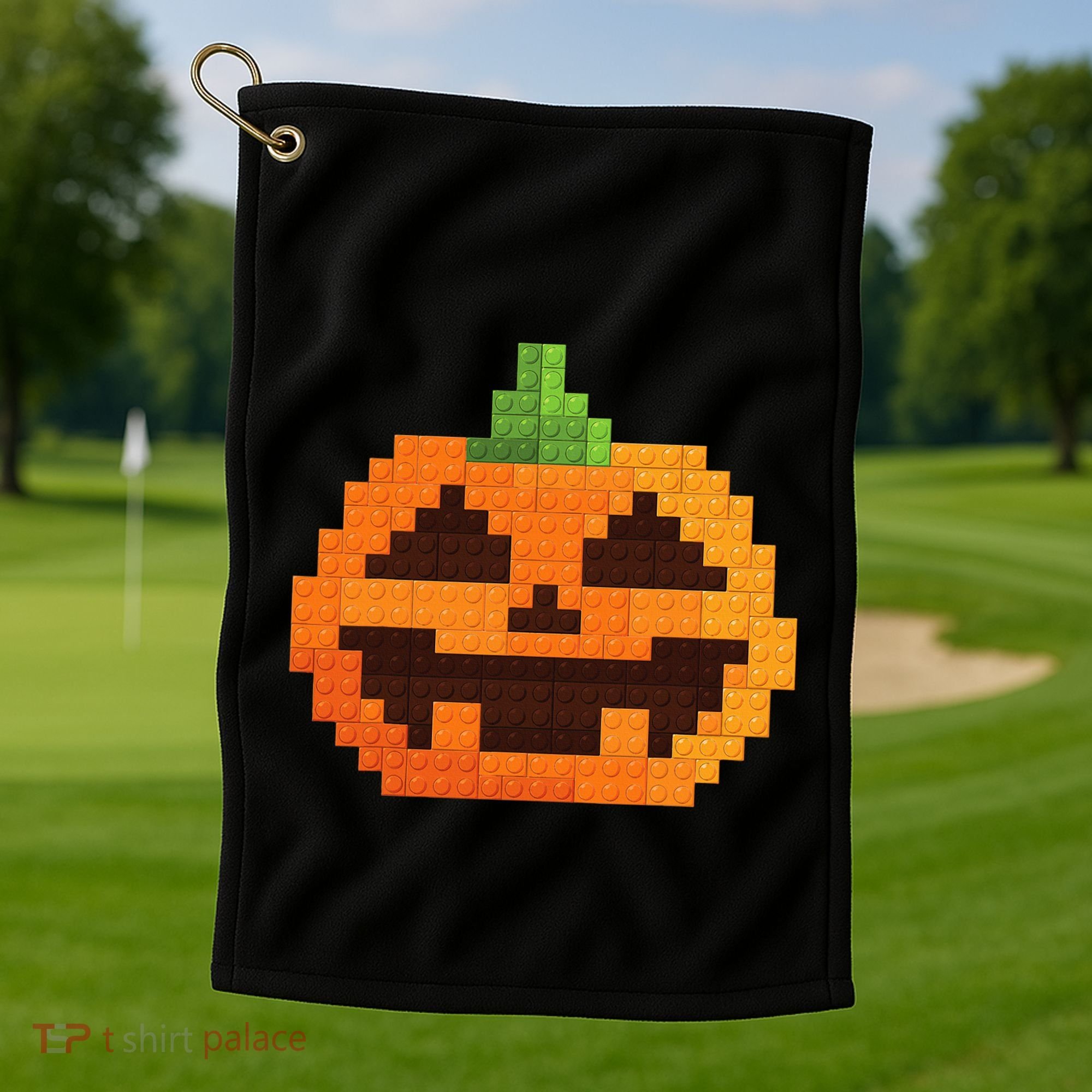 Halloween Master Builder Pumpkin Building Blocks Bricks Golf Towel