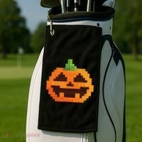 Halloween Master Builder Pumpkin Building Blocks Bricks Golf Towel thumb 2