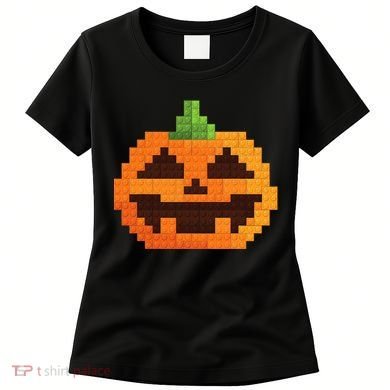 Halloween Master Builder Pumpkin Building Blocks Bricks Women's T-Shirt