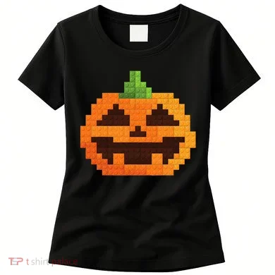 Halloween Master Builder Pumpkin Building Blocks Bricks Women's T-Shirt