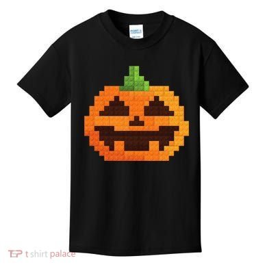 Halloween Master Builder Pumpkin Building Blocks Bricks Kids T-Shirt