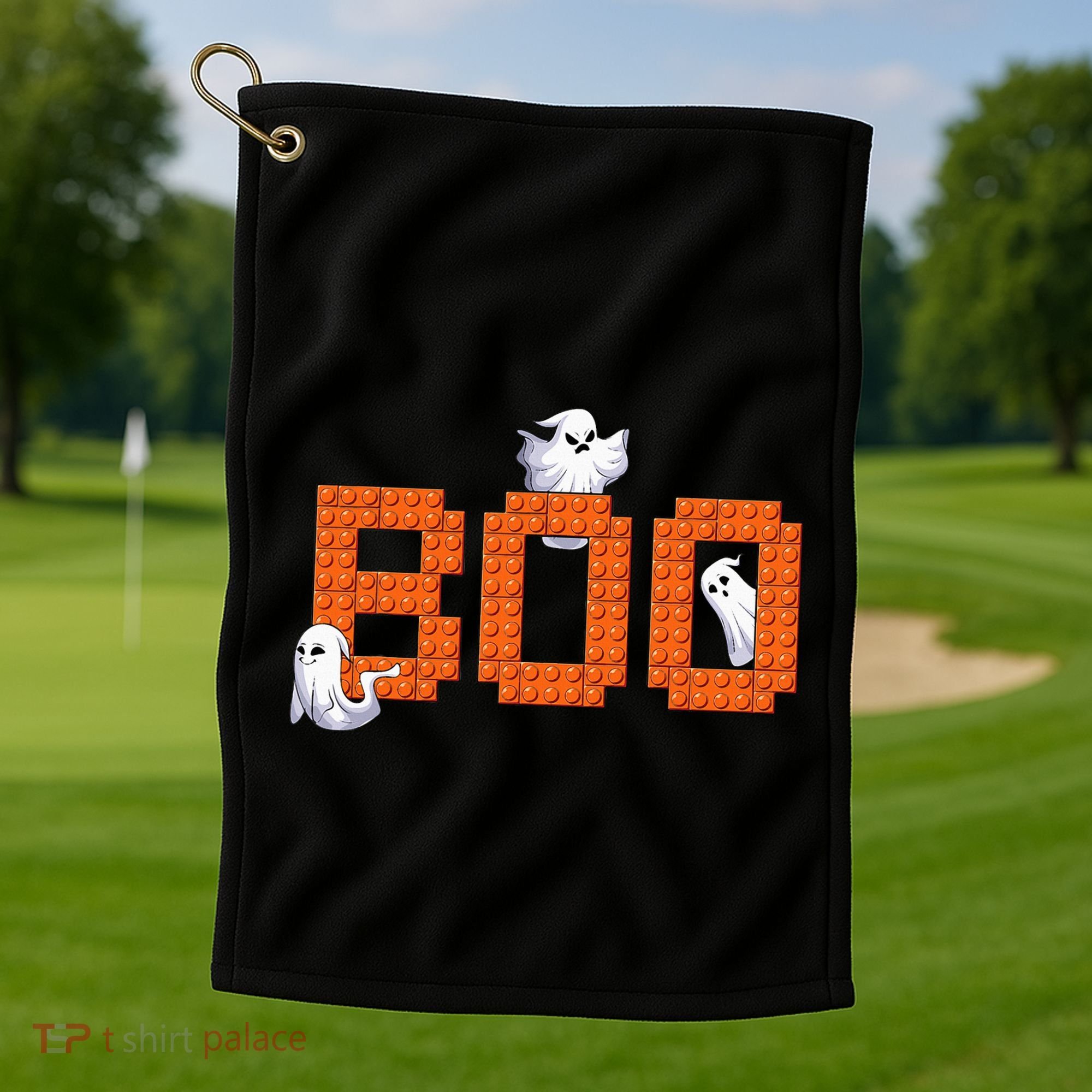 Halloween Master Builder Boo Ghost Building Blocks Bricks Golf Towel