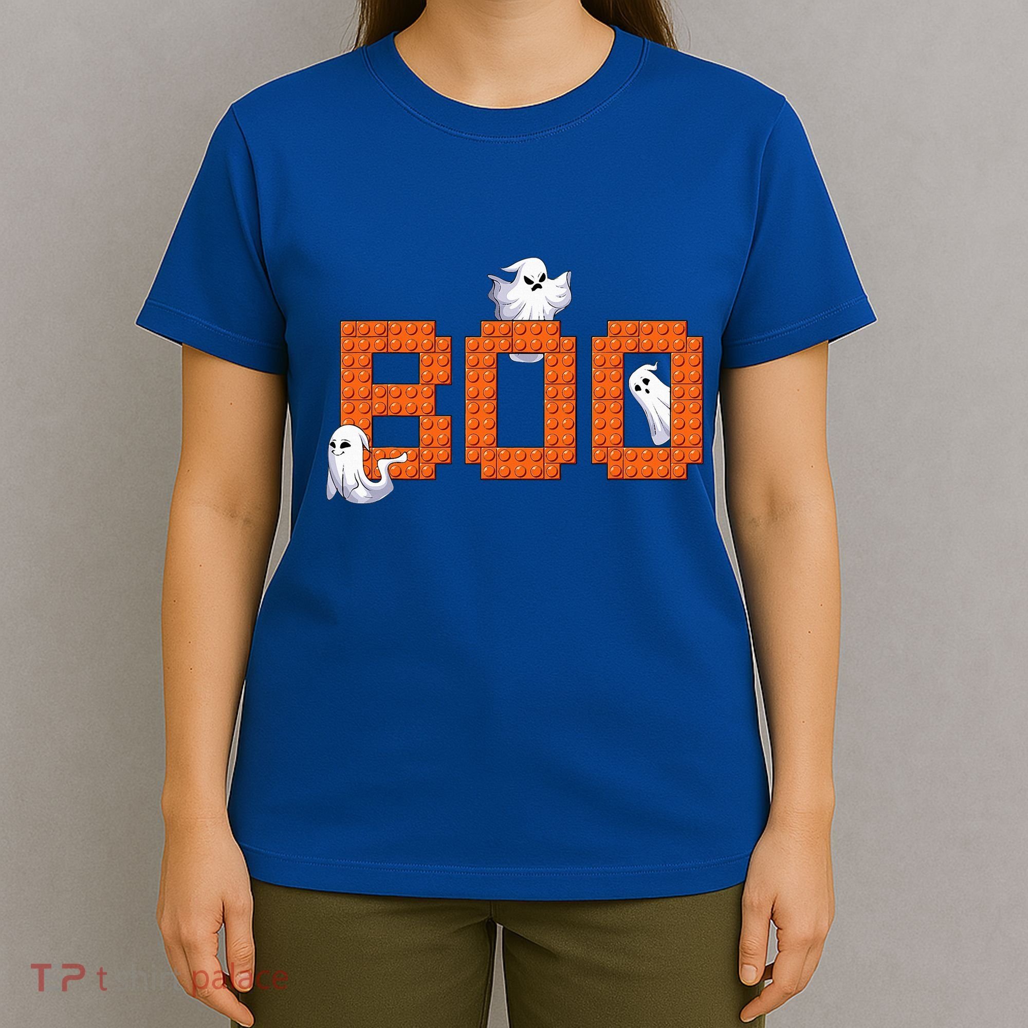 Halloween Master Builder Boo Ghost Building Blocks Bricks T-Shirt