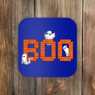 Halloween Master Builder Boo Ghost Building Blocks Bricks Coaster