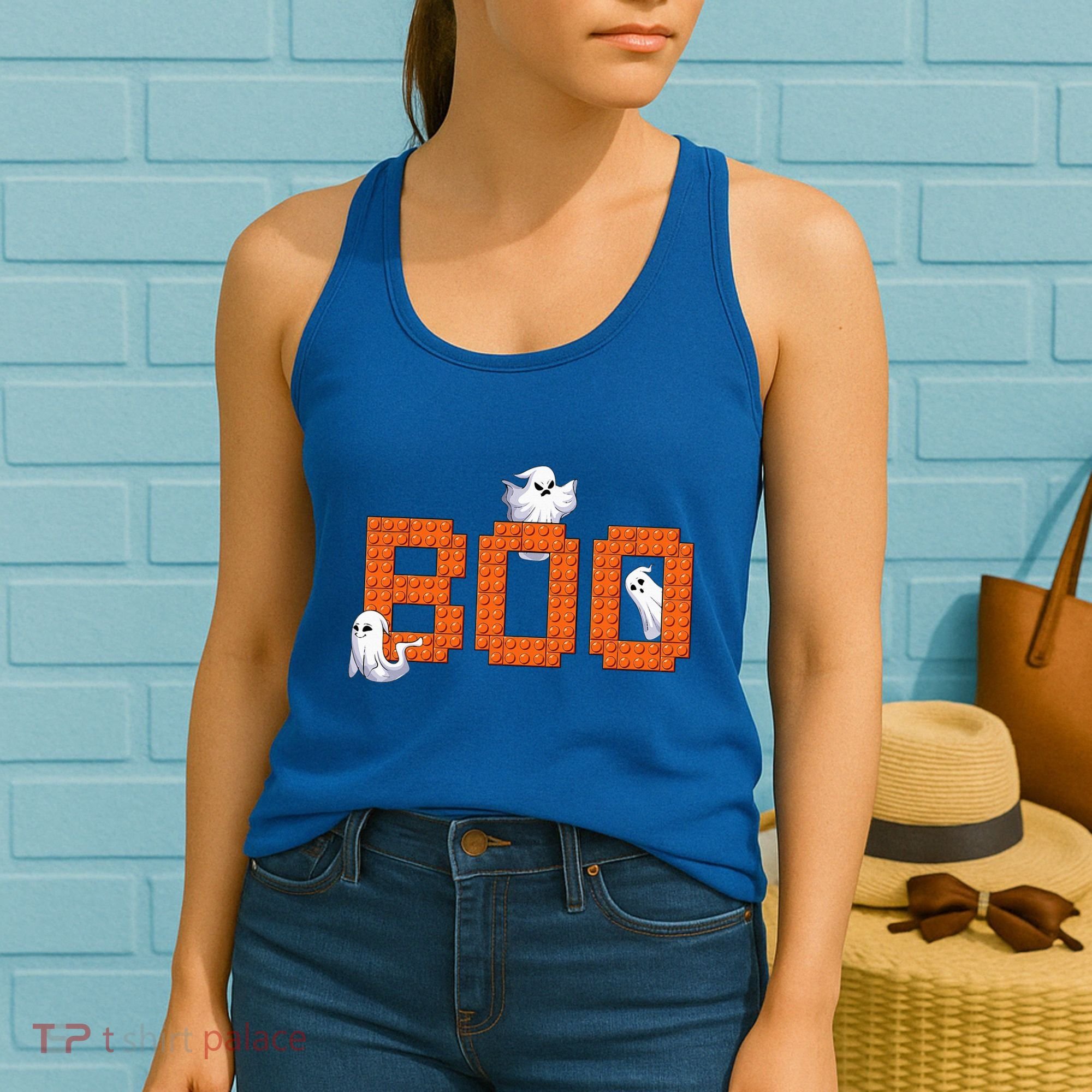 Halloween Master Builder Boo Ghost Building Blocks Bricks Women's Tank Top