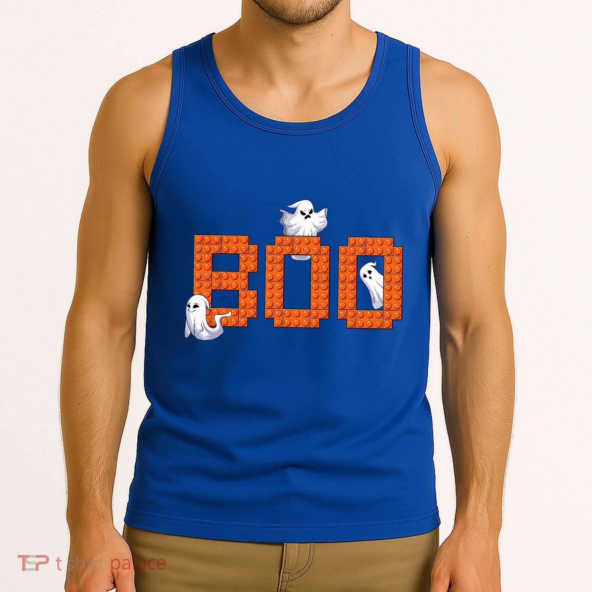 Halloween Master Builder Boo Ghost Building Blocks Bricks Tank Top