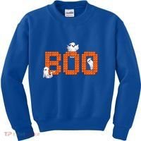 Halloween Master Builder Boo Ghost Building Blocks Bricks Kids Sweatshirt thumb 0