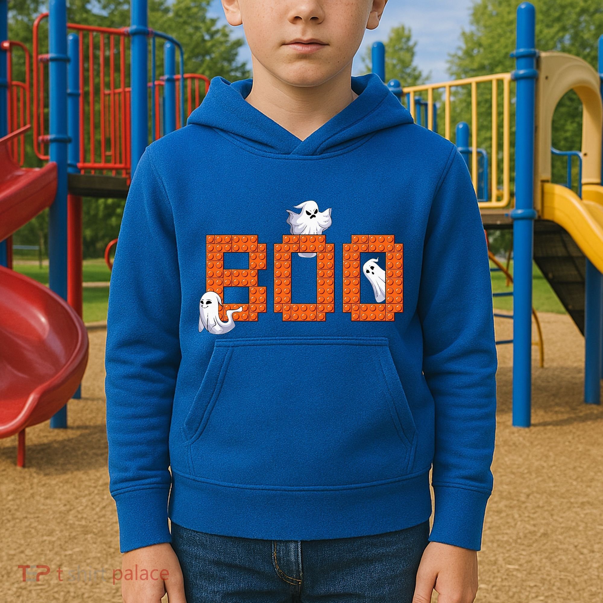 Halloween Master Builder Boo Ghost Building Blocks Bricks Kids Hoodie