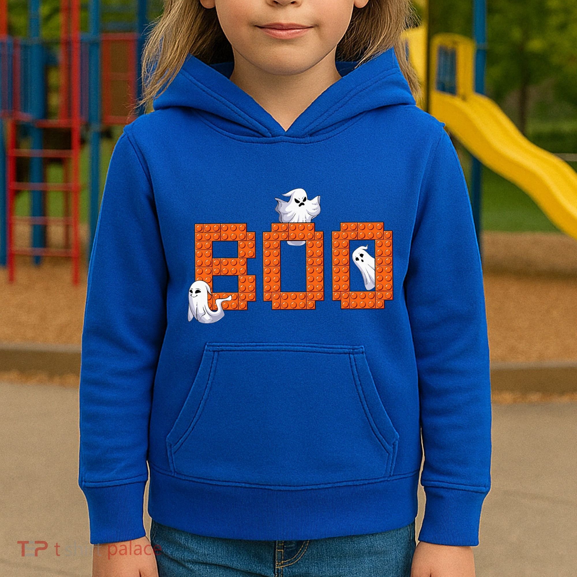 Halloween Master Builder Boo Ghost Building Blocks Bricks Kids Hoodie