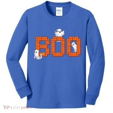 Halloween Master Builder Boo Ghost Building Blocks Bricks Kids Long Sleeve Shirt