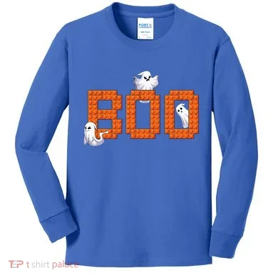 Halloween Master Builder Boo Ghost Building Blocks Bricks Kids Long Sleeve Shirt