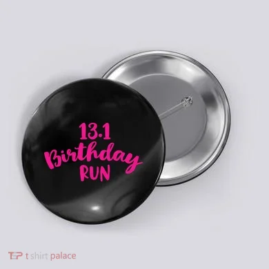 Half Marathon Birthday Runner Gift Running Button