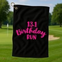Half Marathon Birthday Runner Gift Running Golf Towel thumb 1