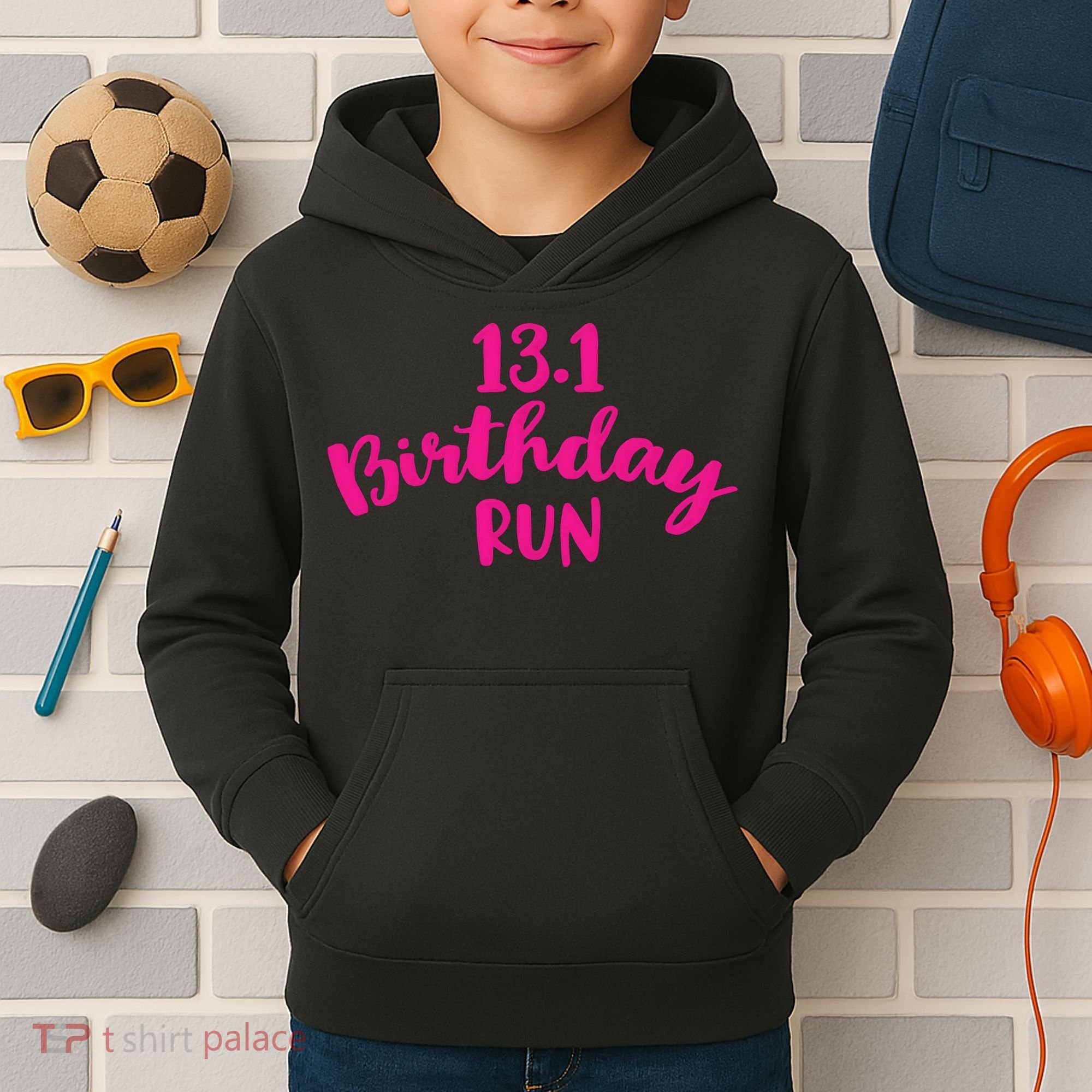Half Marathon Birthday Runner Gift Running Kids Hoodie