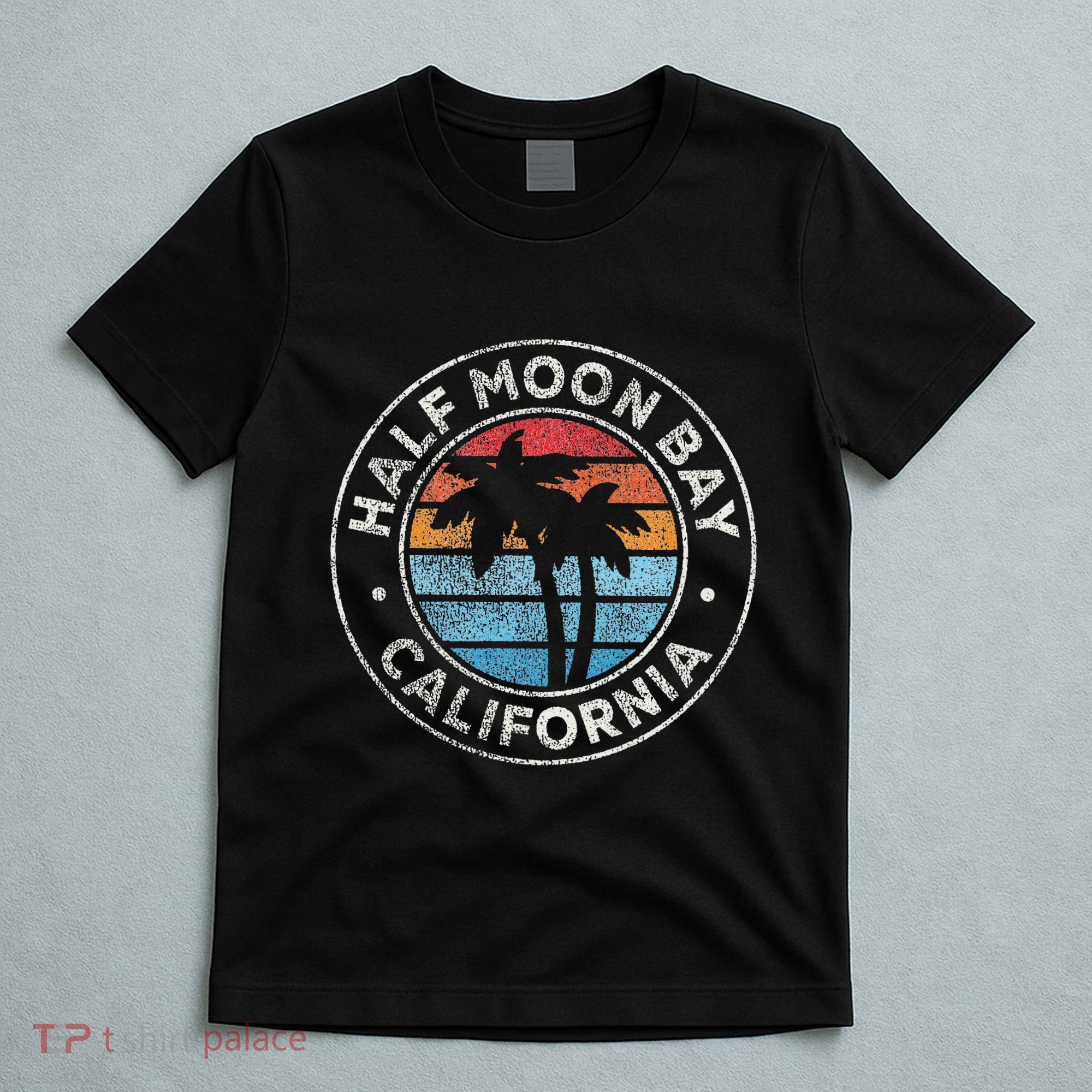 Half Moon Bay California Ca Vintage Graphic Retro 70s T-Shirt