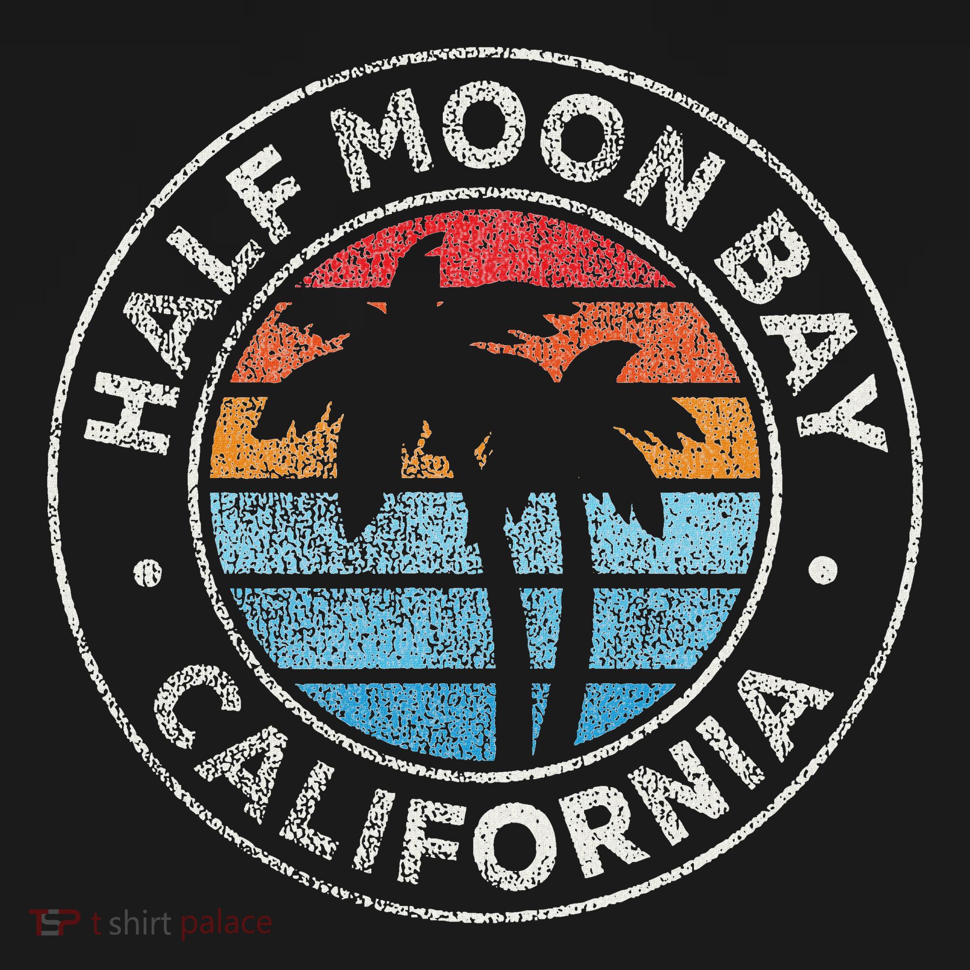Half Moon Bay California Ca Vintage Graphic Retro 70s T-Shirt