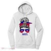 Haitian Messy Bun Haiti Haiti woman flag Proud Women's Hoodie thumb 0