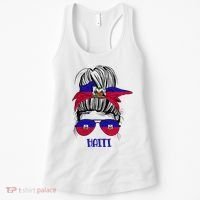 Haitian Messy Bun Haiti Haiti woman flag Proud Women's Tank Top thumb 0