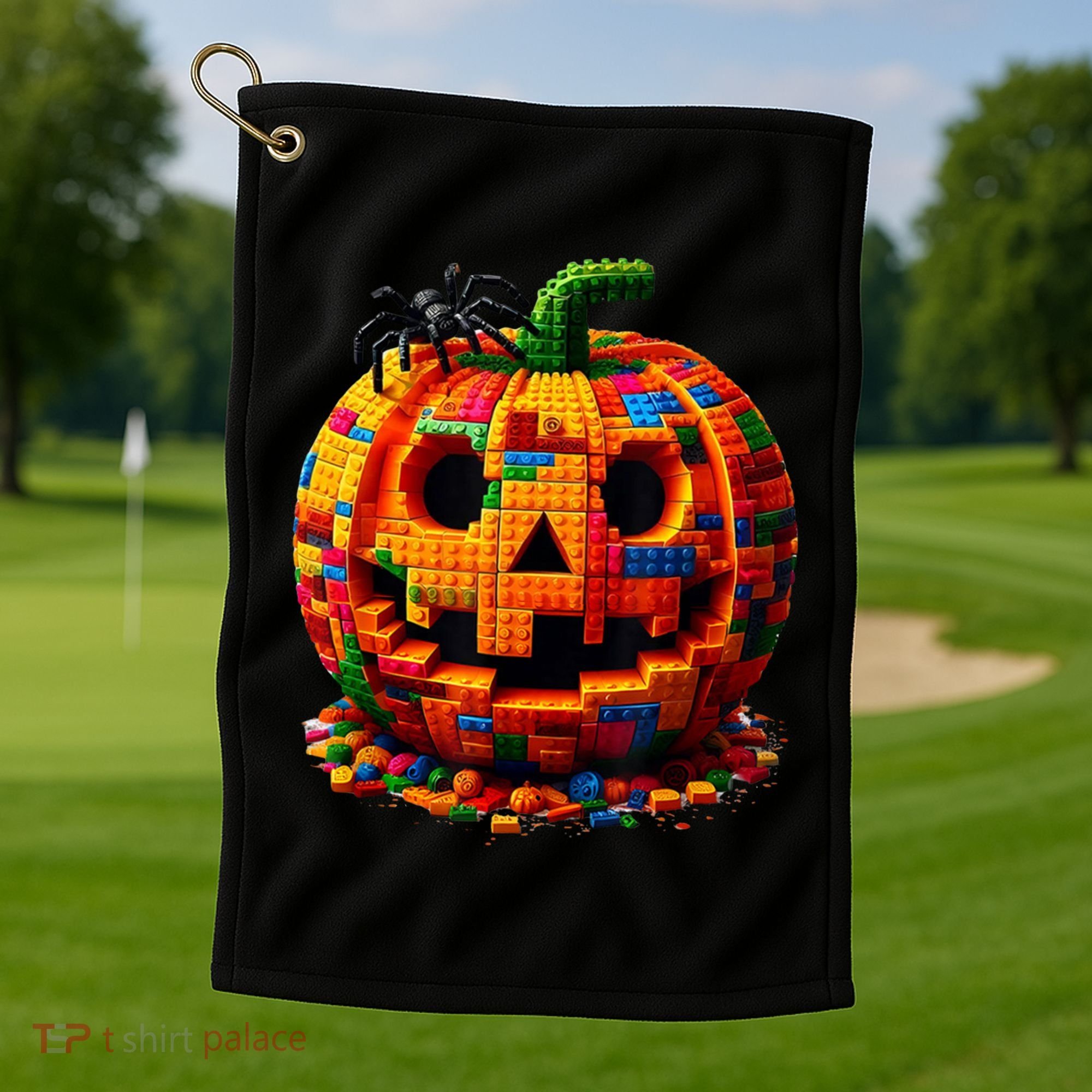 Halloween Master Builder Pumpkin Golf Towel
