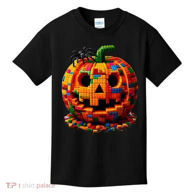 Halloween Master Builder Pumpkin Kids T-Shirt