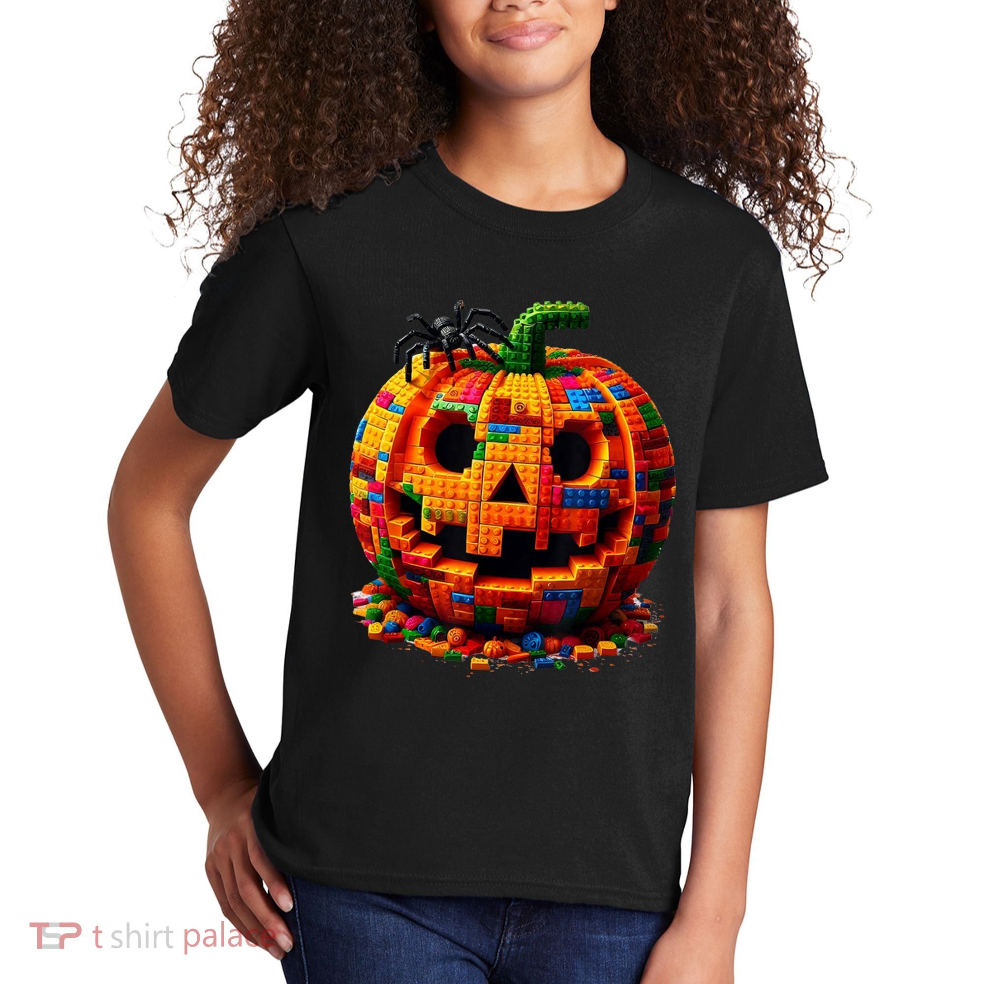 Halloween Master Builder Pumpkin Kids T-Shirt
