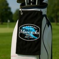 Half Moon Bay Mavericks Beach Surfing Gift Travel Gift Golf Towel thumb 2