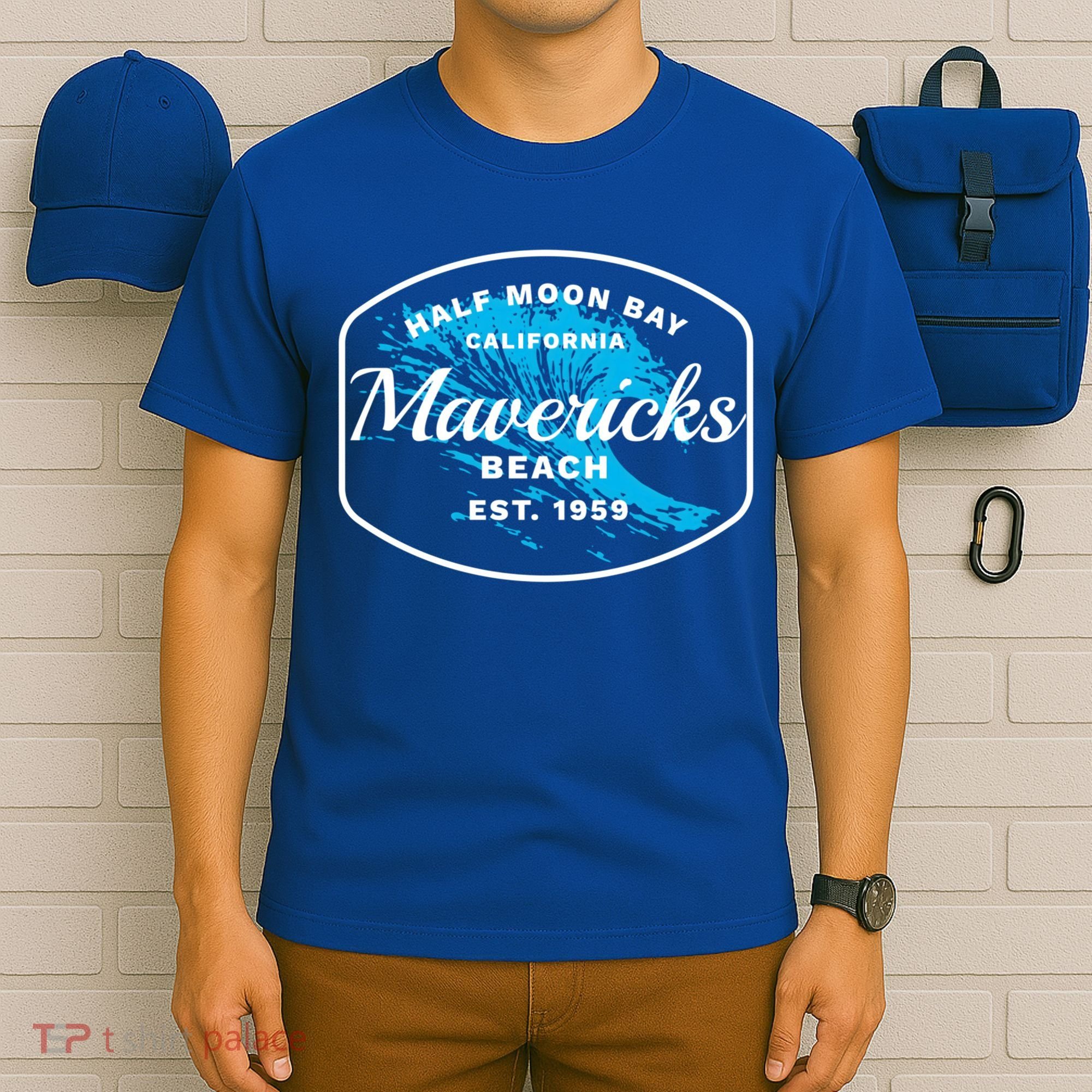 Half Moon Bay Mavericks Beach Surfing Gift Travel Gift T-Shirt