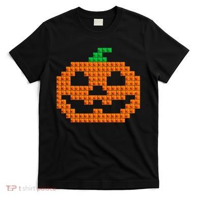 Halloween Master Builder Pumpkin Brick Building Block T-Shirt