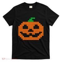 Halloween Master Builder Pumpkin Brick Building Block T-Shirt thumb 0
