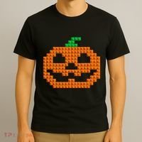 Halloween Master Builder Pumpkin Brick Building Block T-Shirt thumb 3