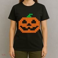 Halloween Master Builder Pumpkin Brick Building Block T-Shirt thumb 4