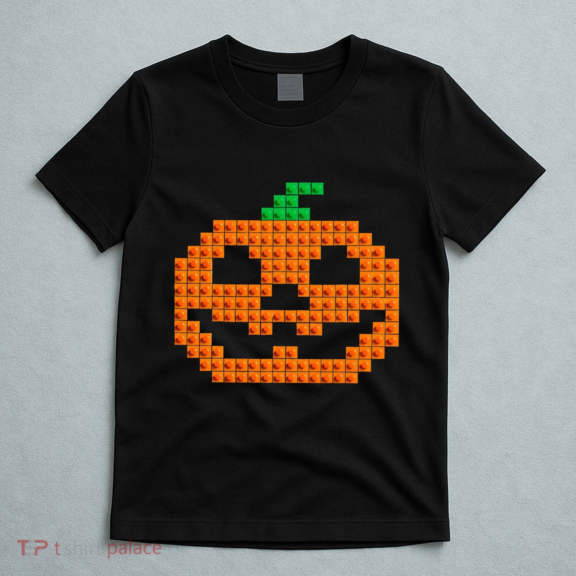 Halloween Master Builder Pumpkin Brick Building Block T-Shirt
