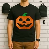 Halloween Master Builder Pumpkin Brick Building Block T-Shirt thumb 6
