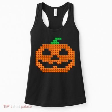 Halloween Master Builder Pumpkin Brick Building Block Women's Tank Top