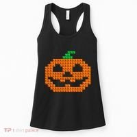 Halloween Master Builder Pumpkin Brick Building Block Women's Tank Top thumb 0