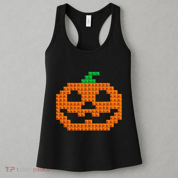 Halloween Master Builder Pumpkin Brick Building Block Women's Tank Top