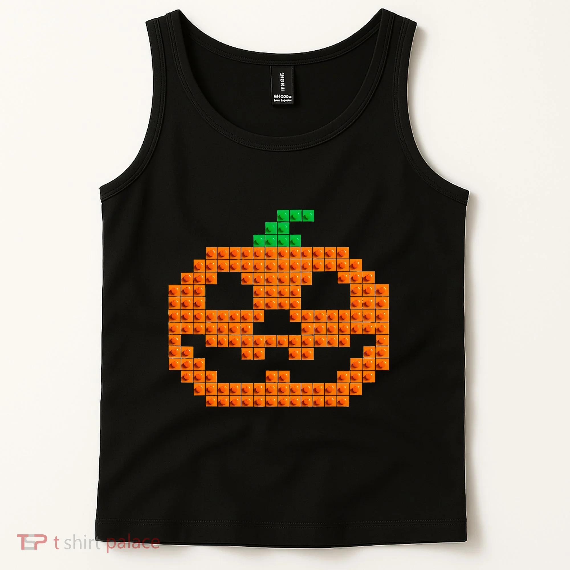 Halloween Master Builder Pumpkin Brick Building Block Tank Top