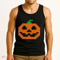 Halloween Master Builder Pumpkin Brick Building Block Tank Top thumb 3