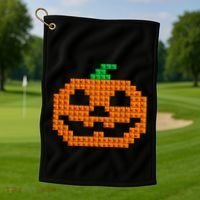 Halloween Master Builder Pumpkin Brick Building Block Golf Towel thumb 1