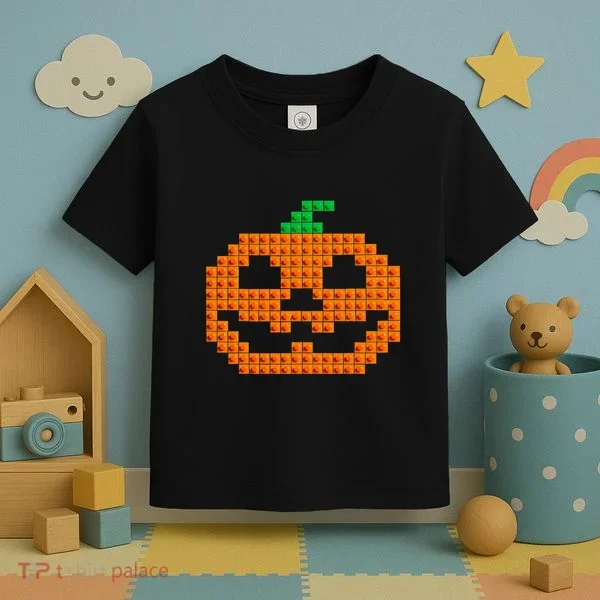 Halloween Master Builder Pumpkin Brick Building Block Toddler T-Shirt