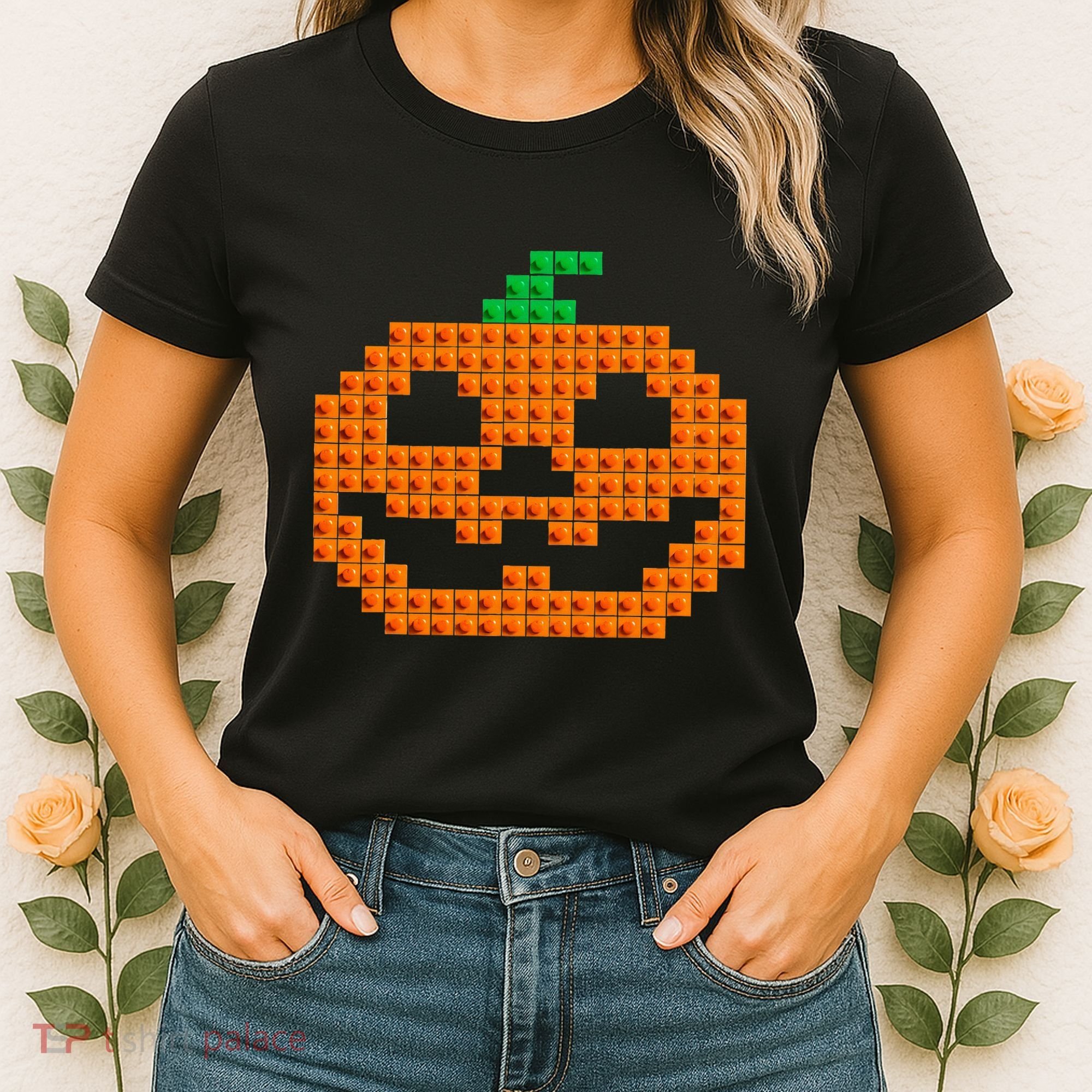 Halloween Master Builder Pumpkin Brick Building Block Women's T-Shirt