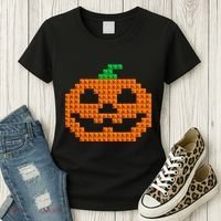Halloween Master Builder Pumpkin Brick Building Block Women's T-Shirt thumb 3