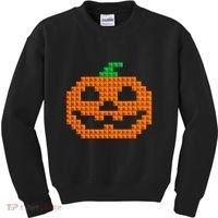 Halloween Master Builder Pumpkin Brick Building Block Kids Sweatshirt thumb 0